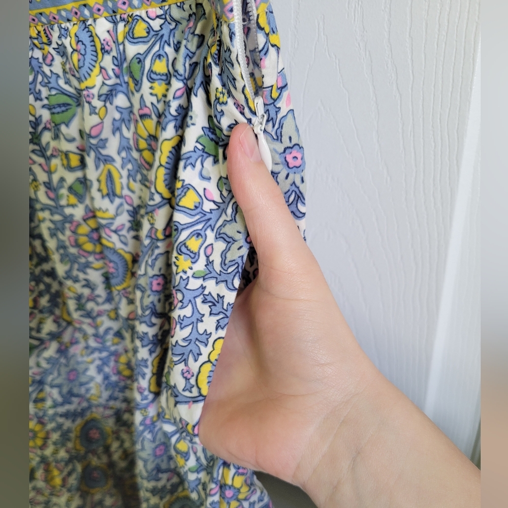 Boden Blue, Yellow and White Floral Tiered Maxi Skirt - Picture 4 of 7